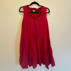 Max Studio Ruffled Off-Shoulder Dress in Bright Pink spring summer vacation